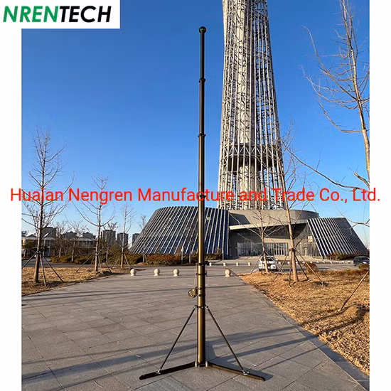 Mastro de acionamento manual de 9m para torre de iluminação